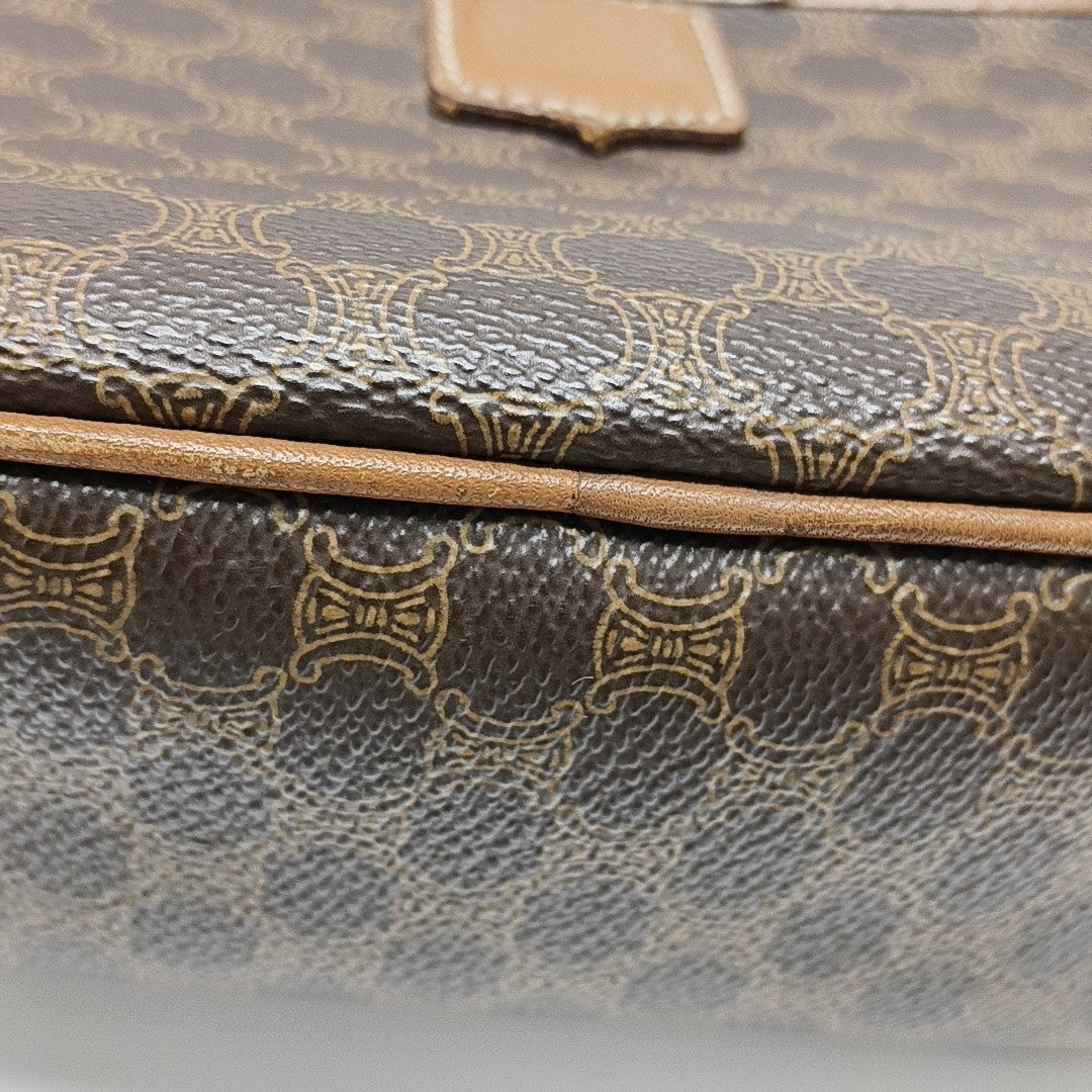 Coated Canvas Shoulder Bag Brown