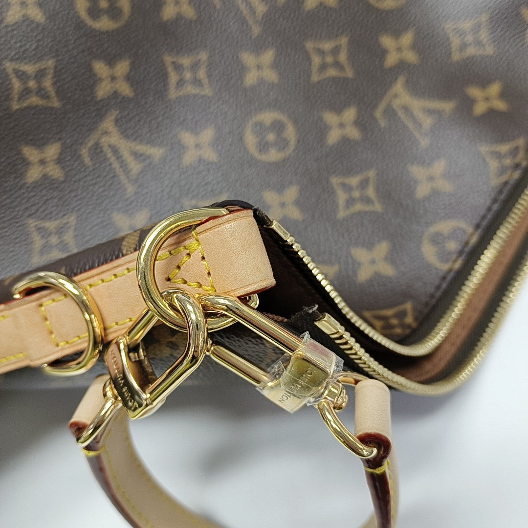 Monogram Coated Canvas Shoulder Bag Brown