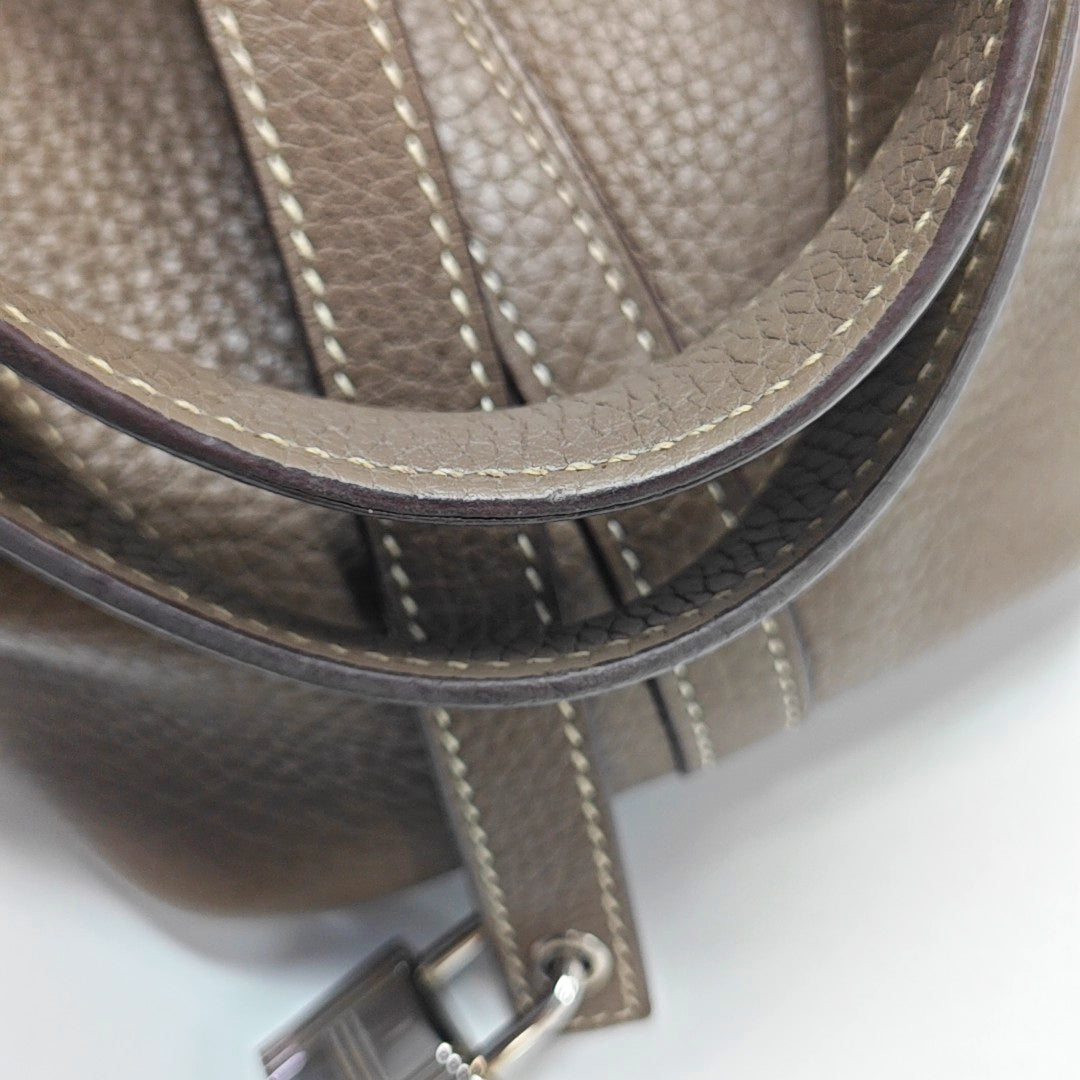 Authenticated pre-owned  Picotin Lock 18 Clemence Grey - Bucket Bag at Looply