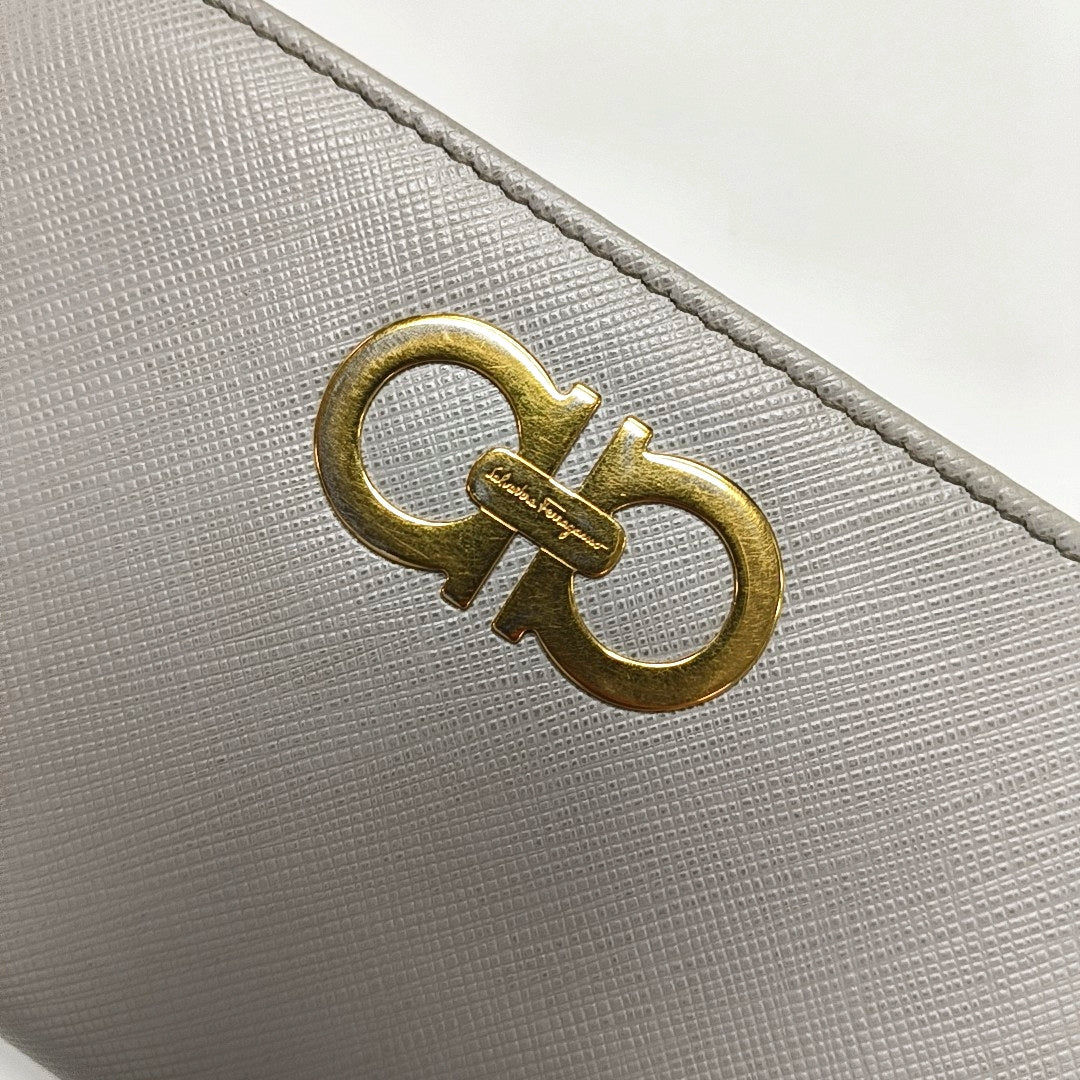 Gancini Calfskin Gray Wallet
