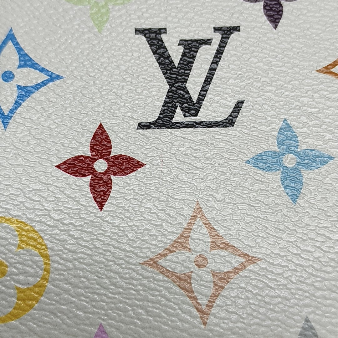 LV × TM Vanity Chain Pouch Monogram Coated Canvas White