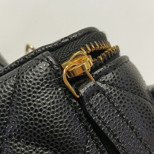 Cargo Small Quilted Grained Calfskin Black