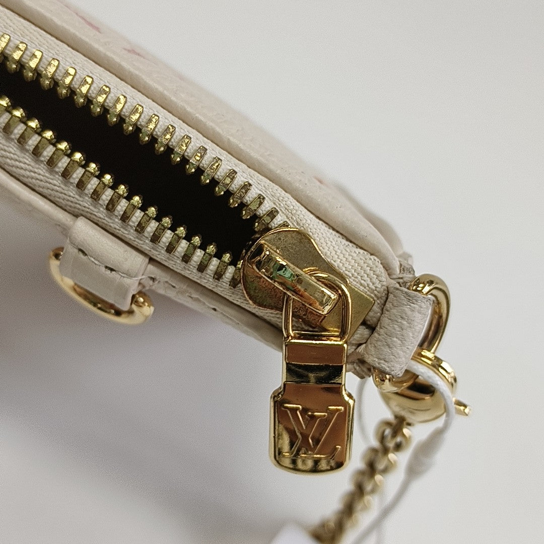 EASY POUCH ON STRAP Monogram Calfskin Beige