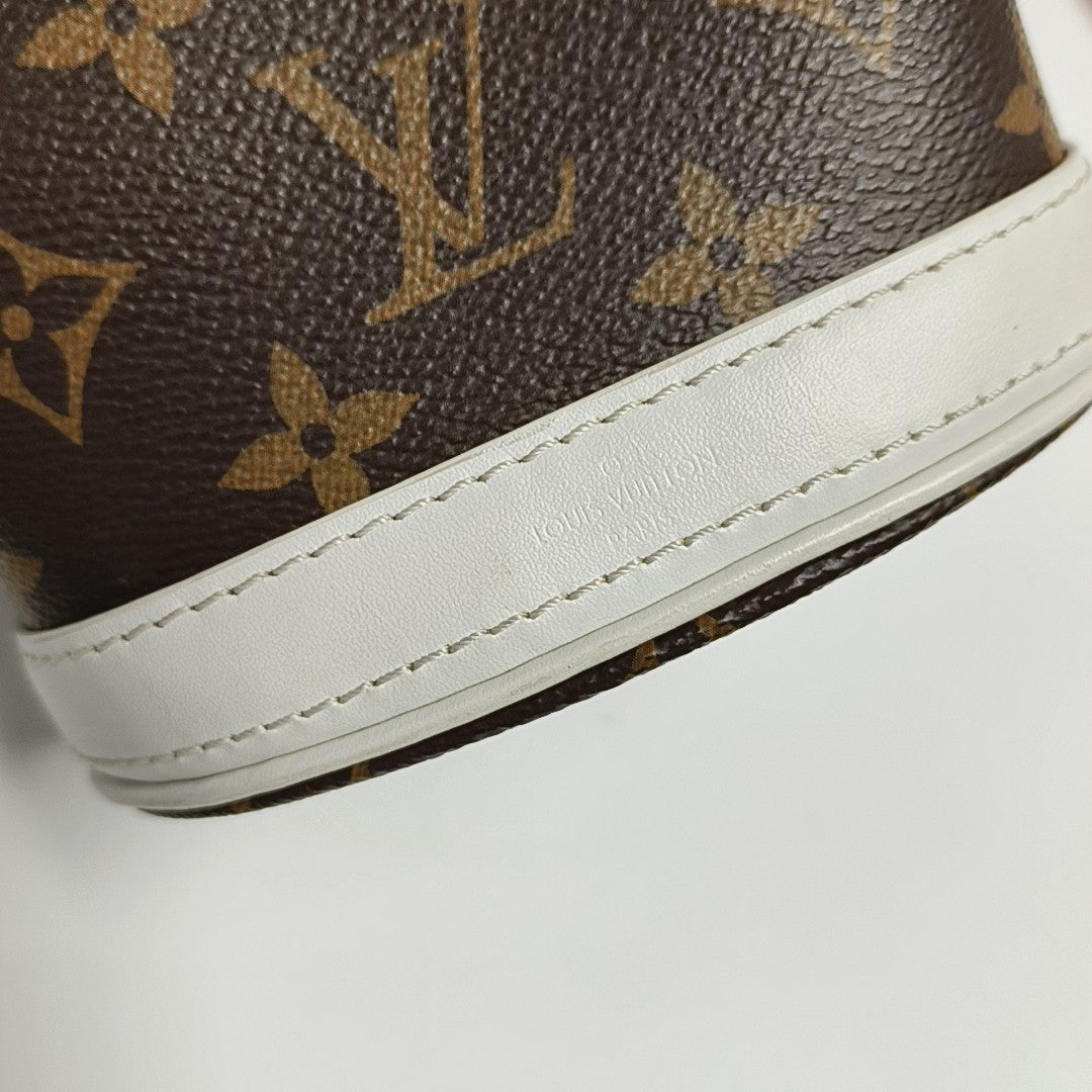 BUCKET Nano Monogram Coated Canvas Brown