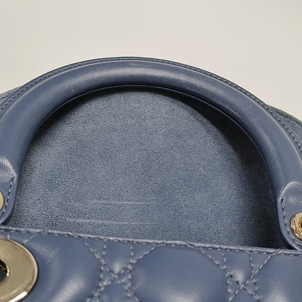 Lady Dior Medium Cannage Lambskin Blue