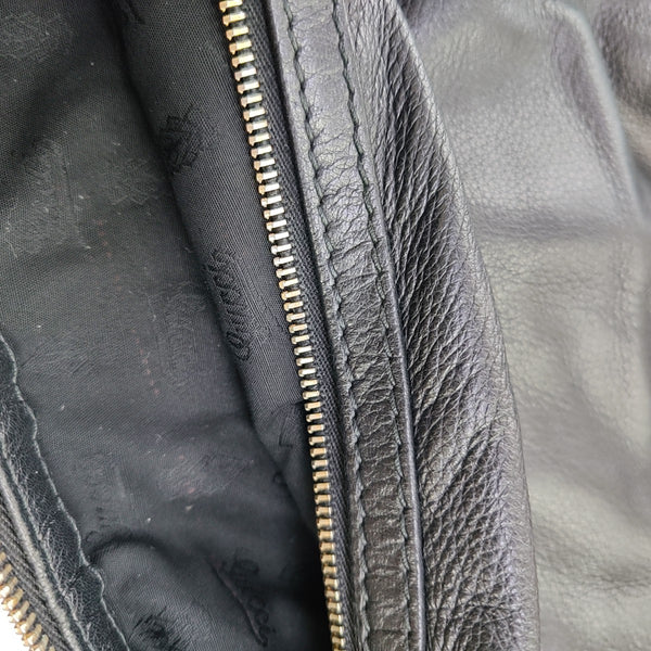 Calfskin Top Handle Bag Black