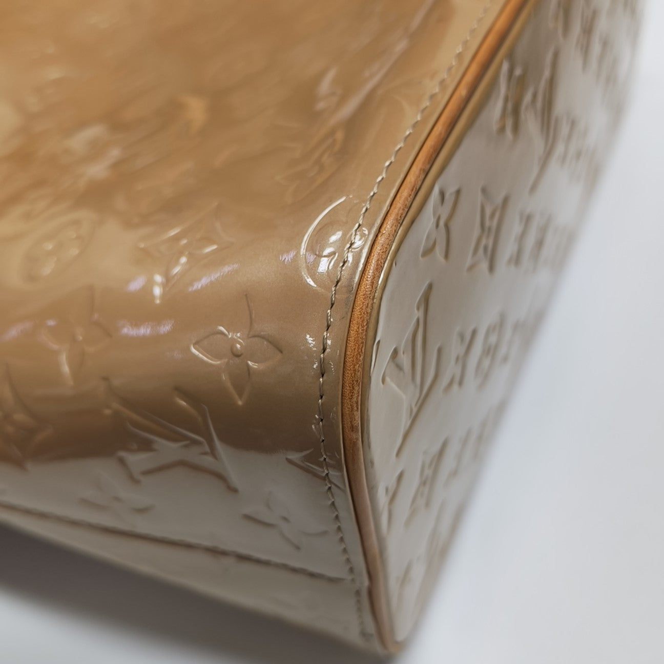 HOUSTON Monogram Patent Leather Beige