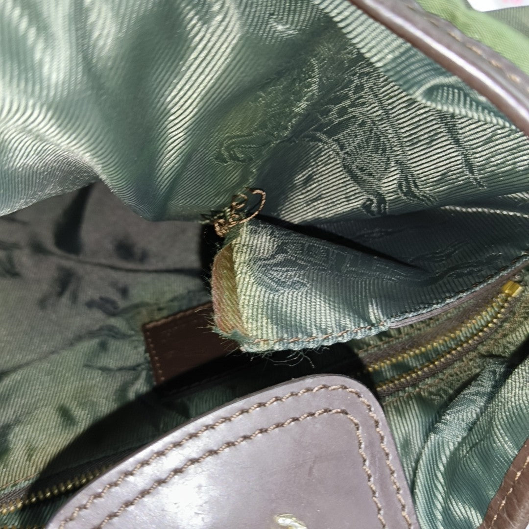 Quilted Nylon Shoulder Bag Green