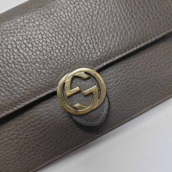 Interlocking G Small Calfskin Gray
