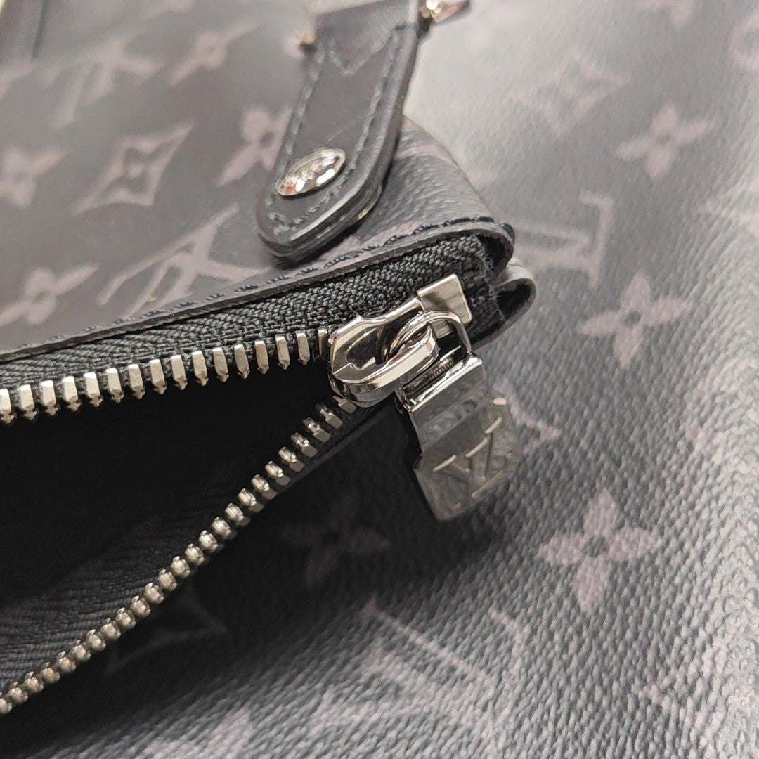 TRIO Monogram Coated Canvas Gray