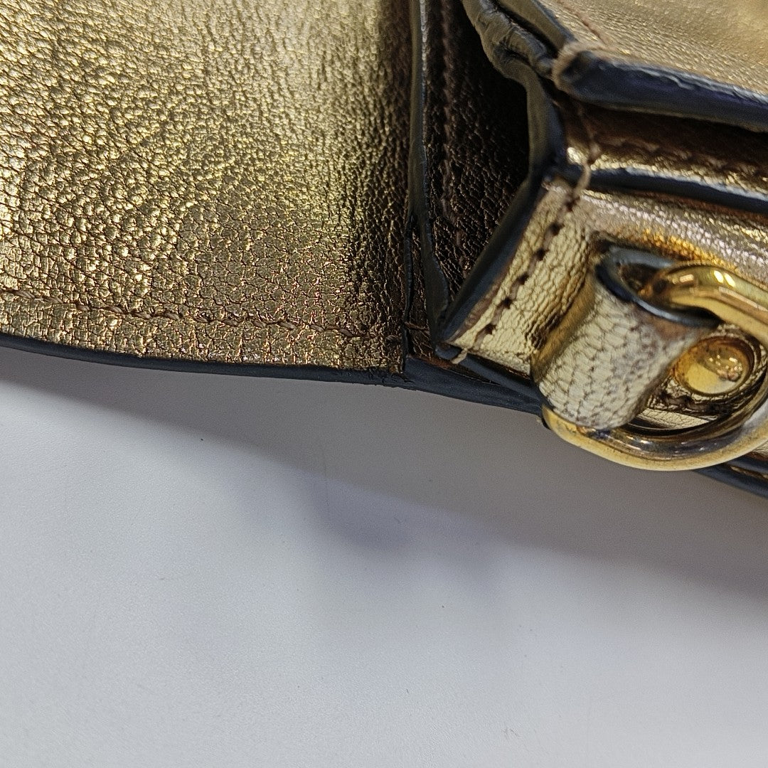 Calfskin Shoulder Bag Gold