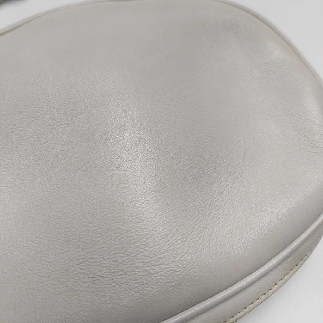 C CHARM Quilted Calfskin White