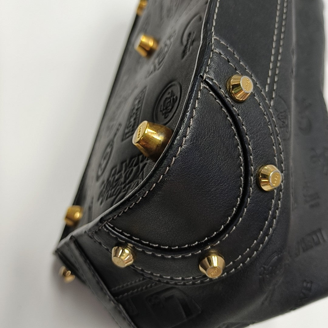 Calfskin Top Handle Bag Black