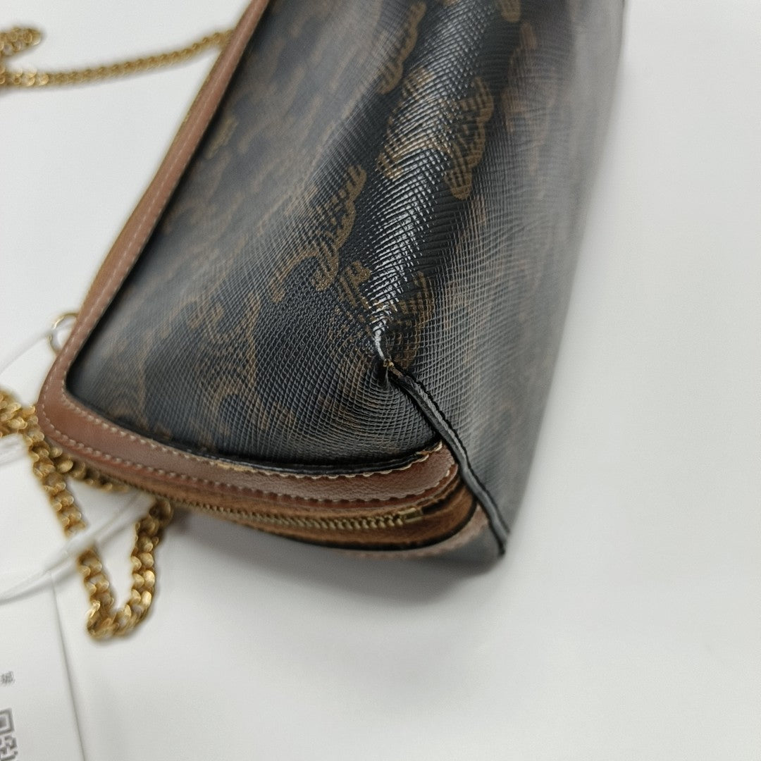 TRIOMPHE CANVAS Mini Coated Canvas Brown