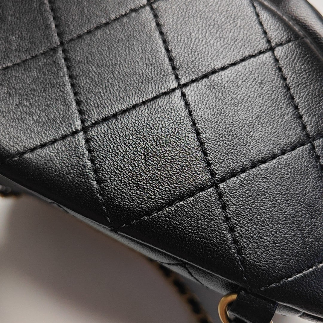 Quilted Lambskin Backpack Black
