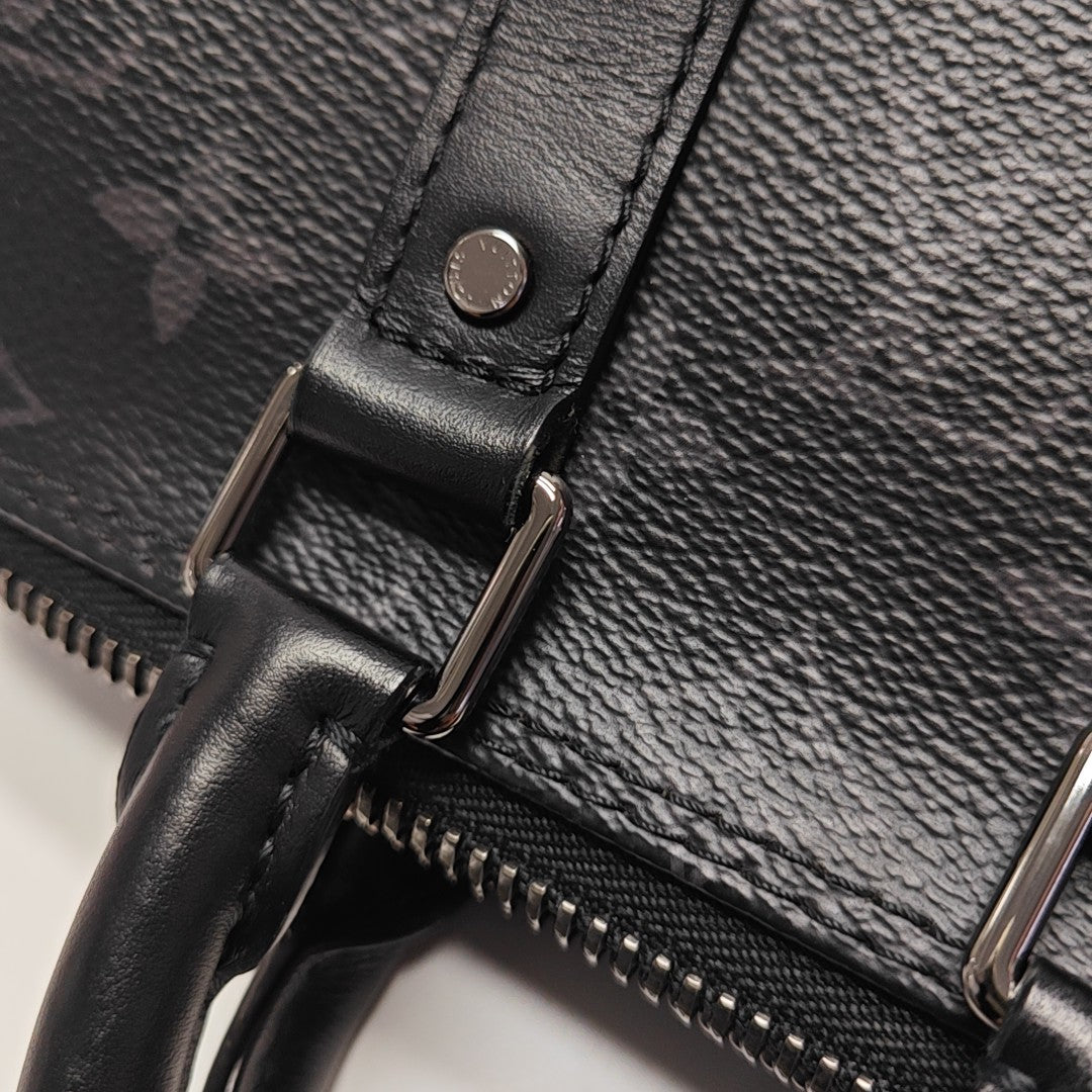 KEEPALL Mini Monogram Coated Canvas Black
