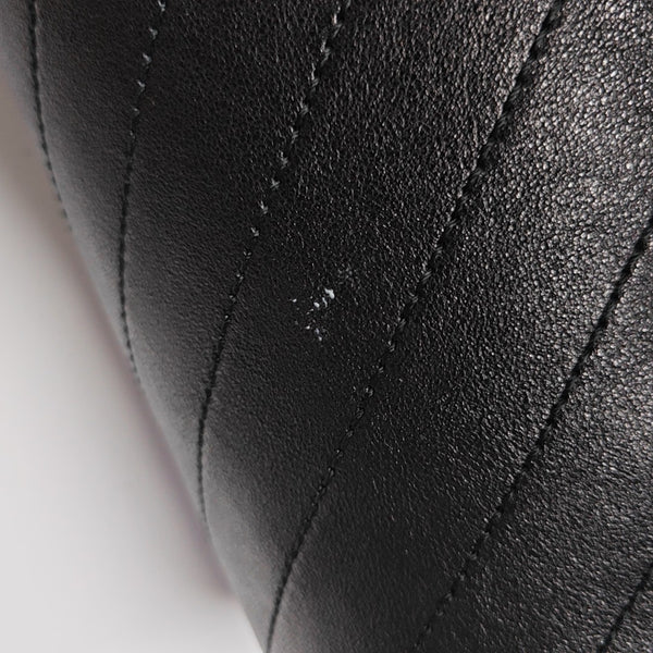 Quilted Calfskin Top Handle Bag Mini Black