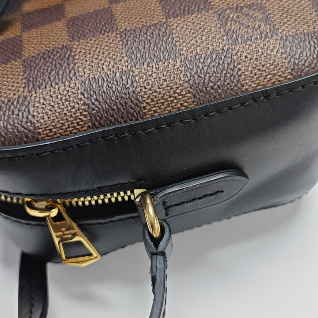 SANTA MONICA Damier Ebene Coated Canvas Brown