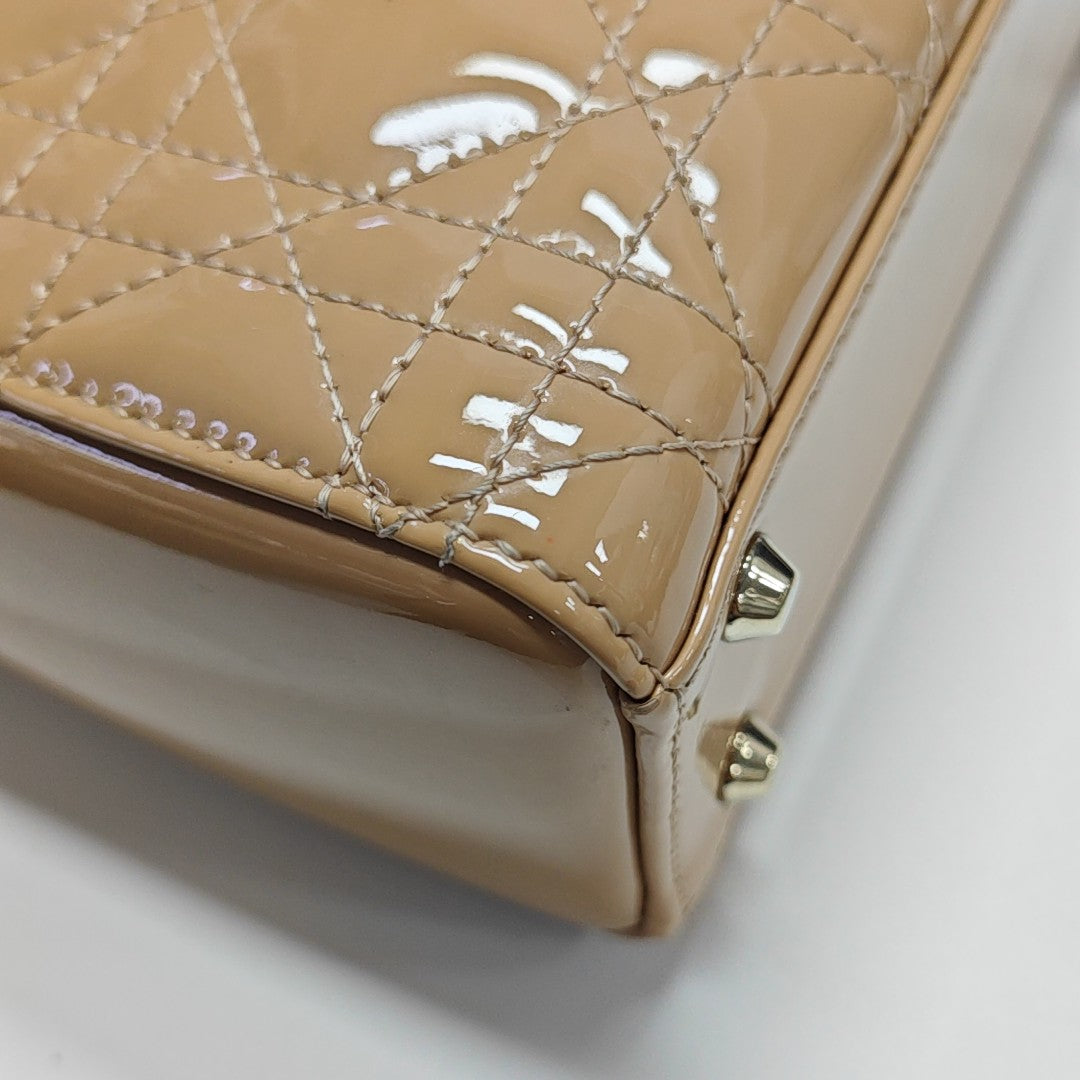 Lady Dior Mini Cannage Patent Leather Pink