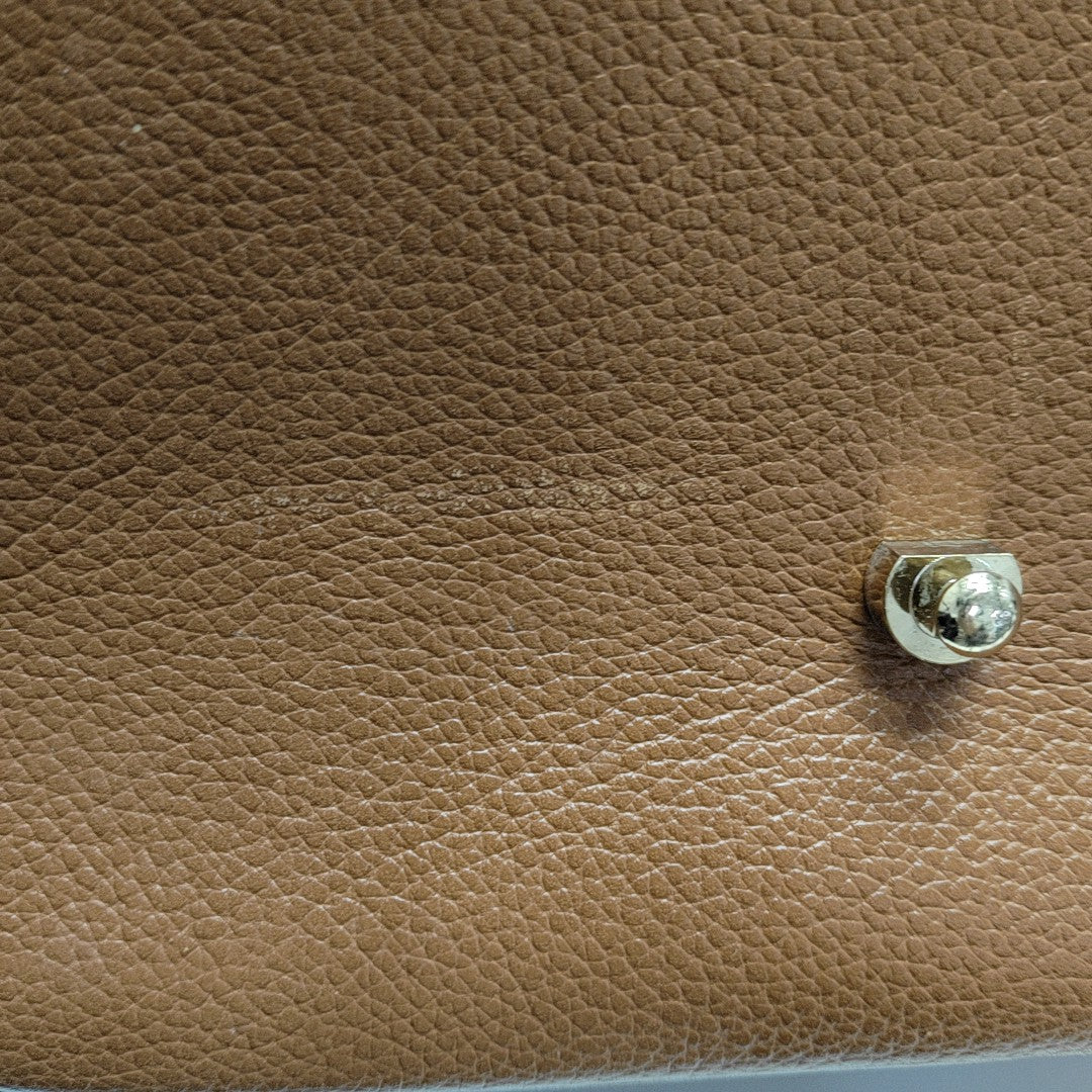 Calfskin Top Handle Bag Brown