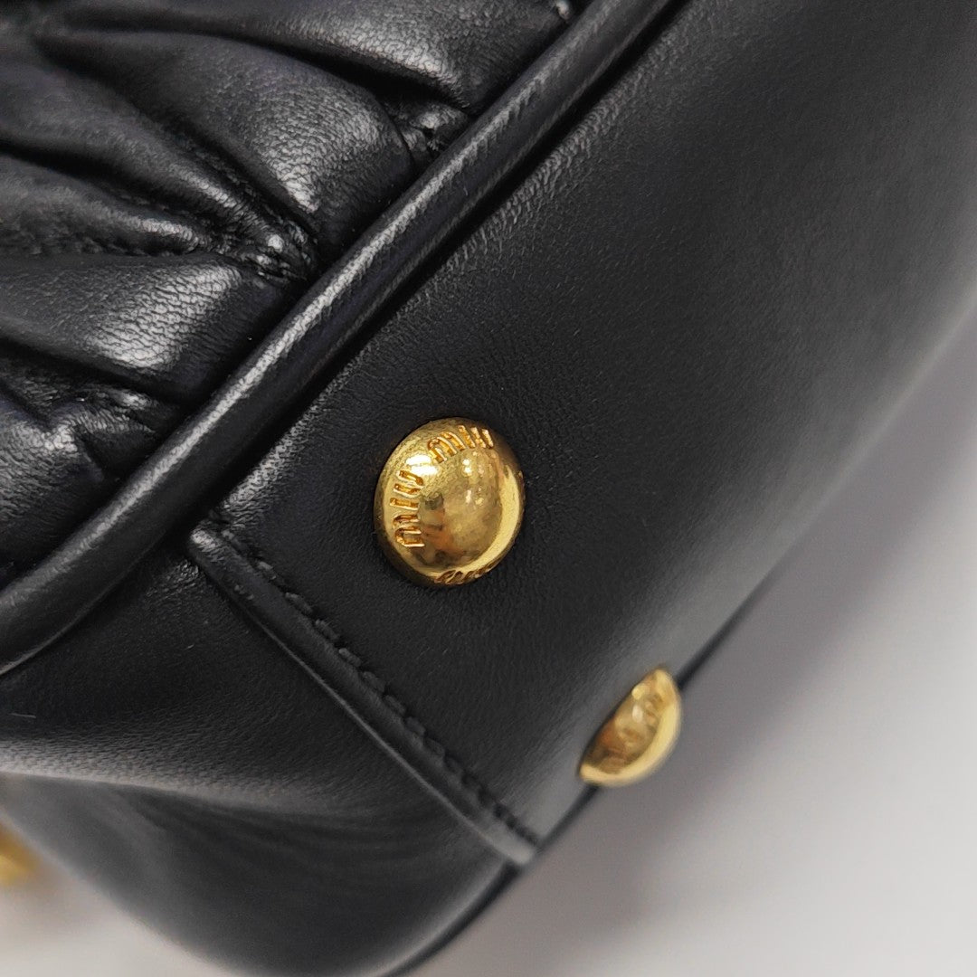 Arcadie Matelassé Small Quilted Lambskin Black