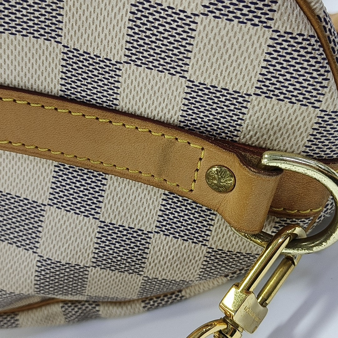 SPEEDY 30 Damier Azur Coated Canvas White