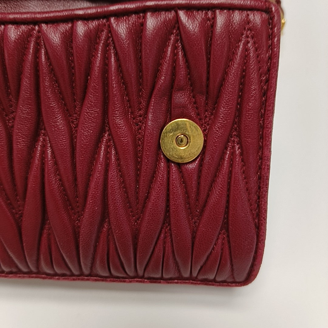 Quilted Lambskin Crossbody Bag Red