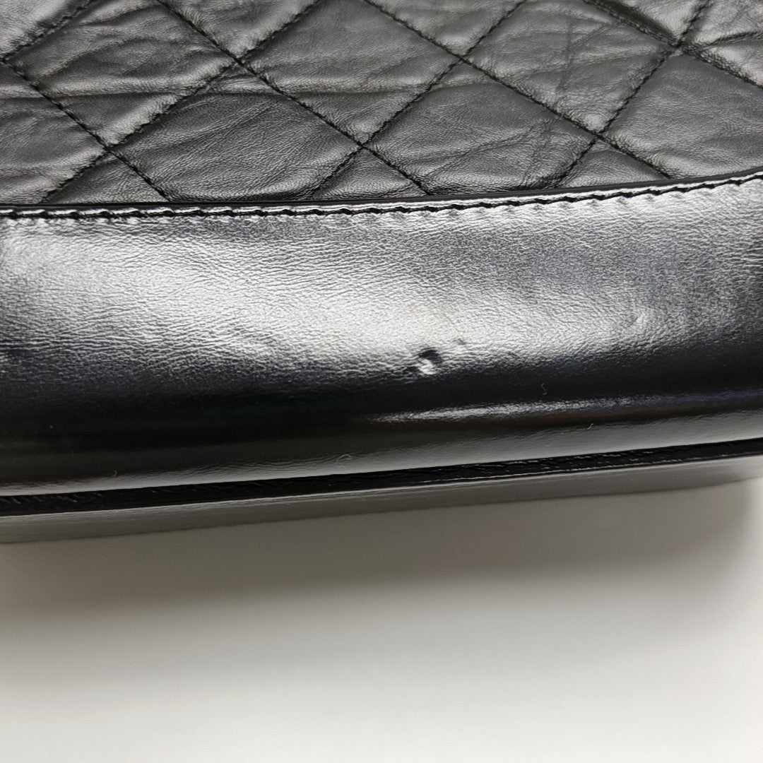 GABRIELLE Small Quilted Vintage Calf Black