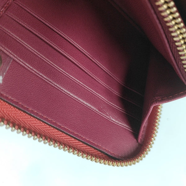 Brand Lambskin Red Wallet