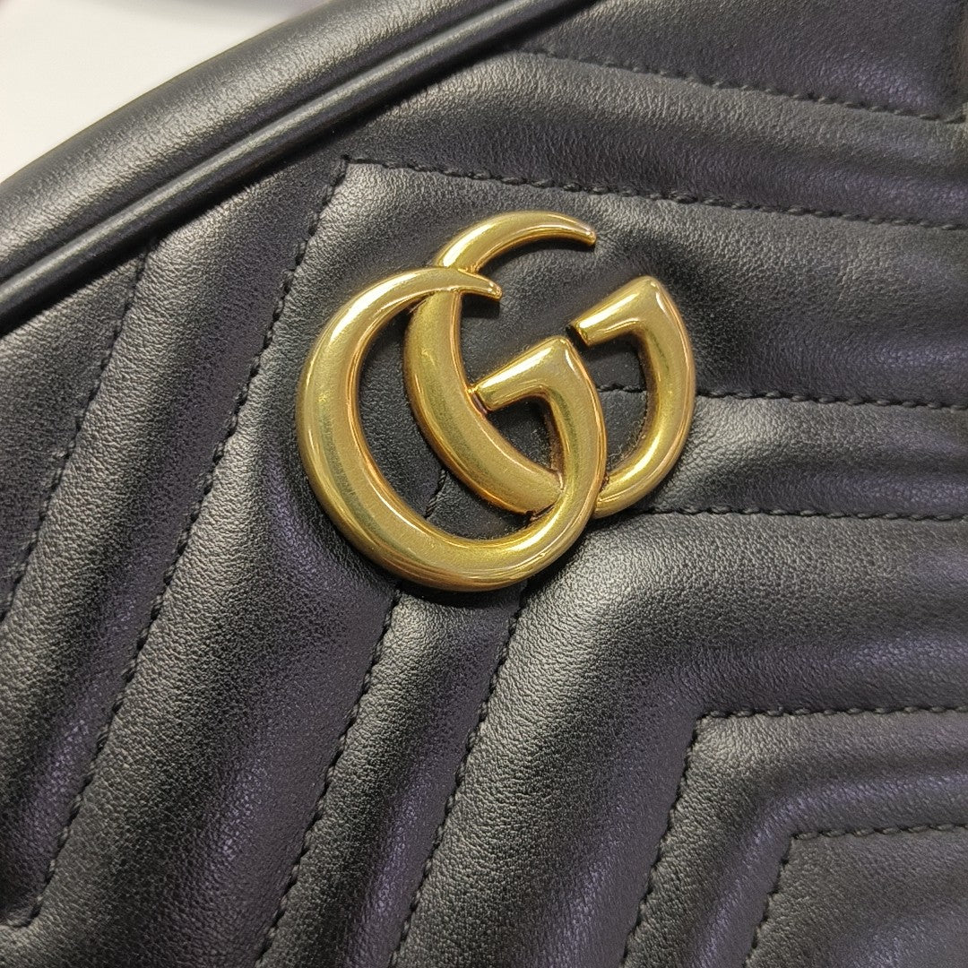 GG Marmont Mini Quilted Calfskin Black