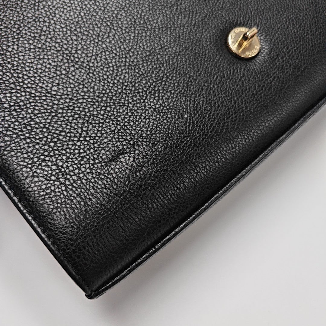 LABEL CLICK Medium Quilted Calfskin Black