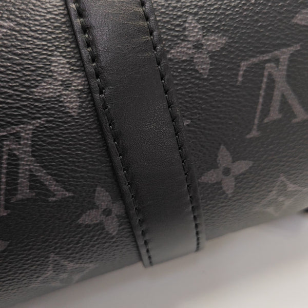KEEPALL 25 Monogram Coated Canvas Black