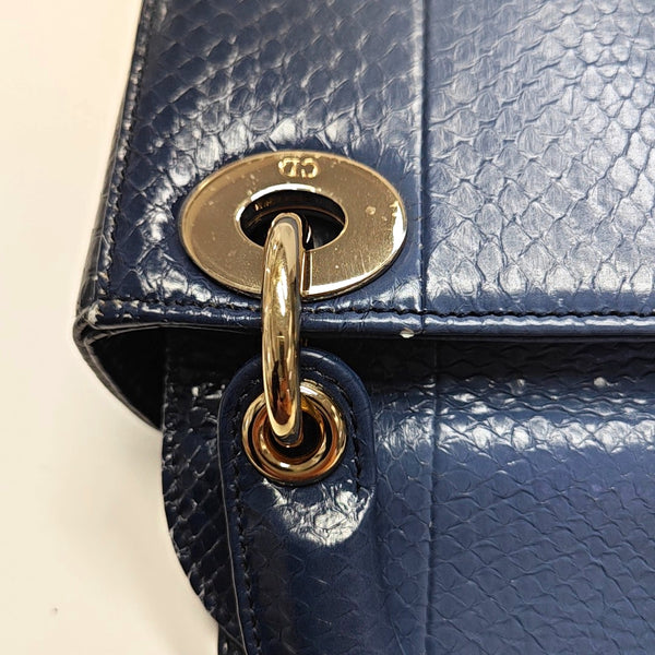 Lady Dior Mini Python Blue