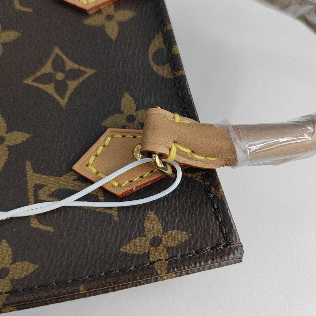 SAC PLAT Mini Monogram Coated Canvas Brown