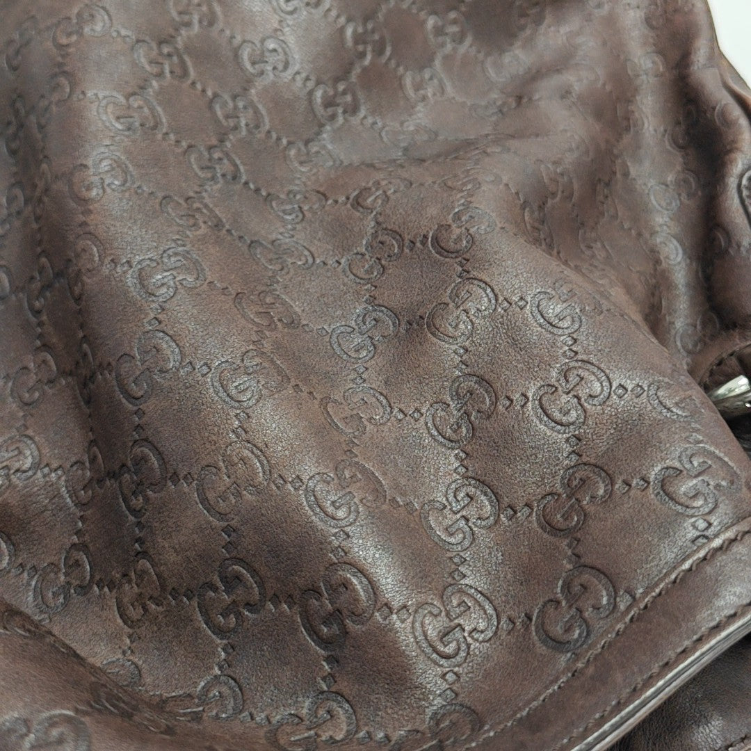 Monogram Calfskin Top Handle Bag Brown