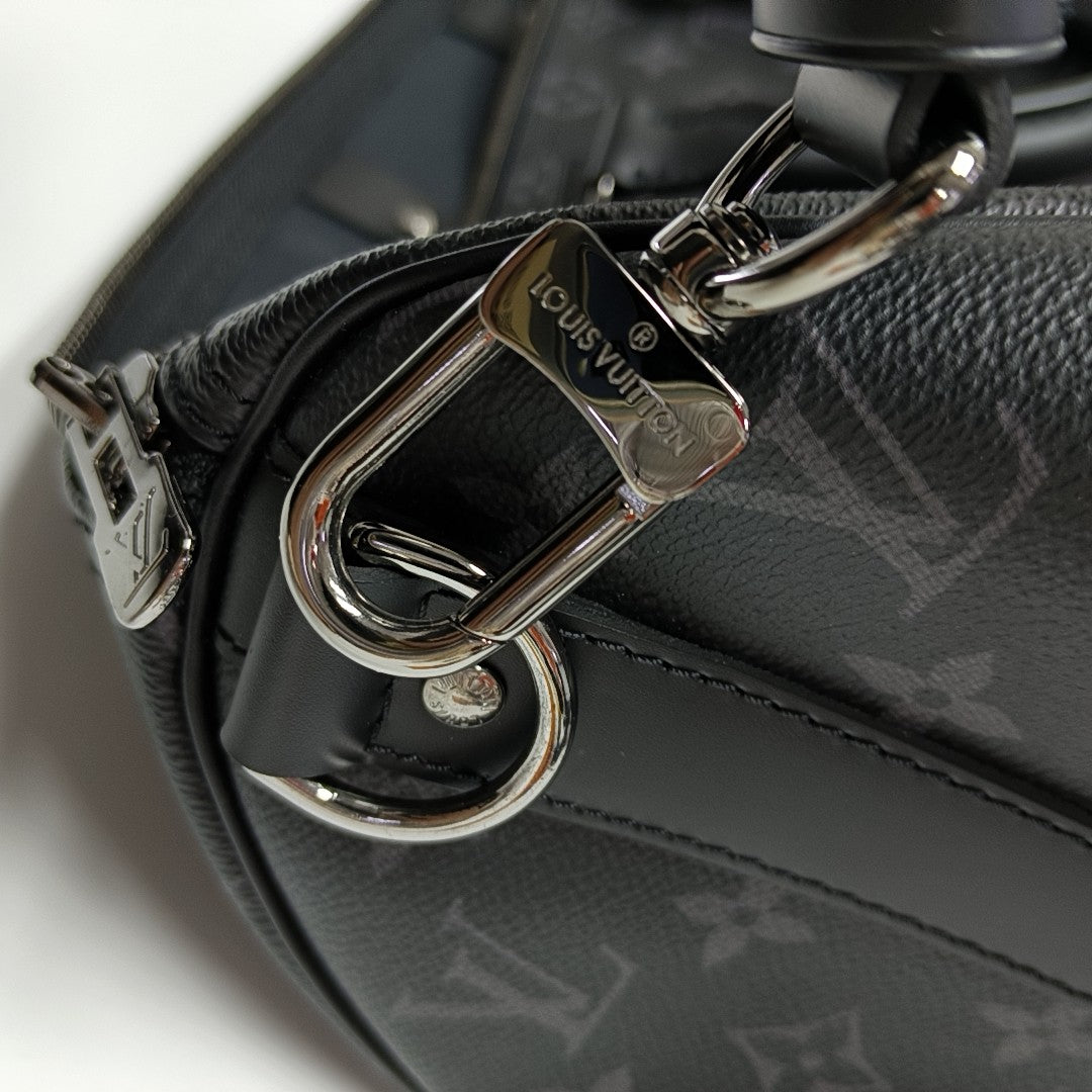 KEEPALL 45 Monogram Coated Canvas Black