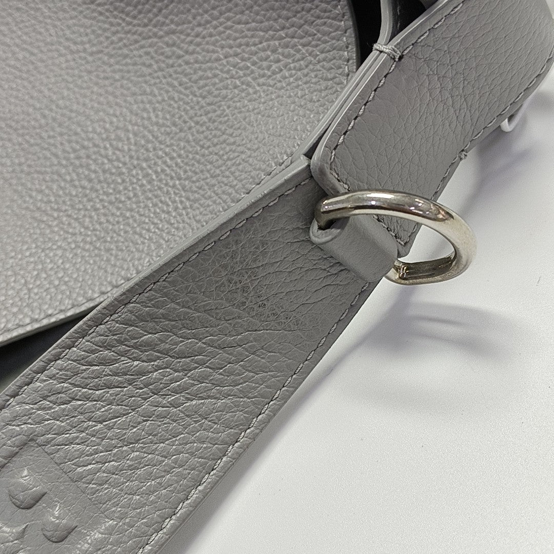 Calfskin Shoulder Bag Gray