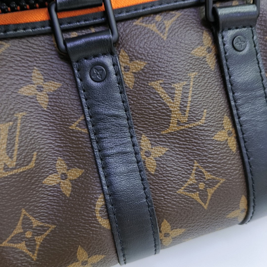KEEPALL Nano Monogram Coated Canvas Brown