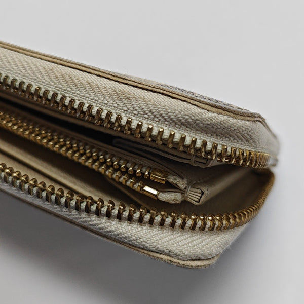 ZIPPY Damier Azur Coated Canvas White Wallet