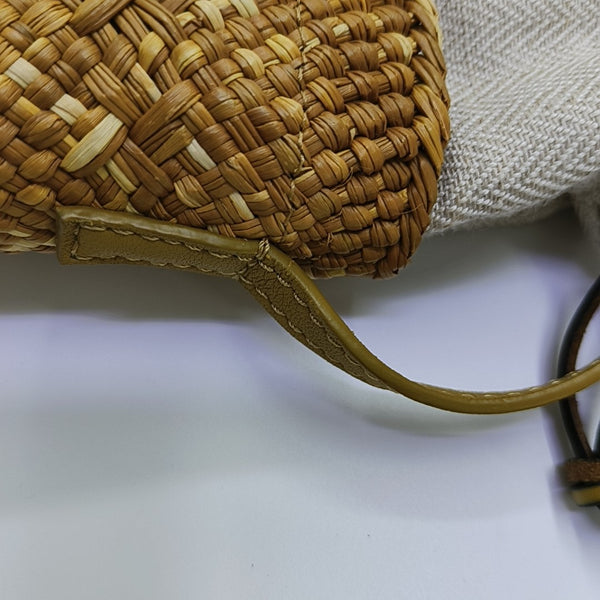 Straw Bucket Bag Yellow