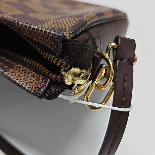 TROUSSE MAKE UP Damier Ebene Coated Canvas Brown