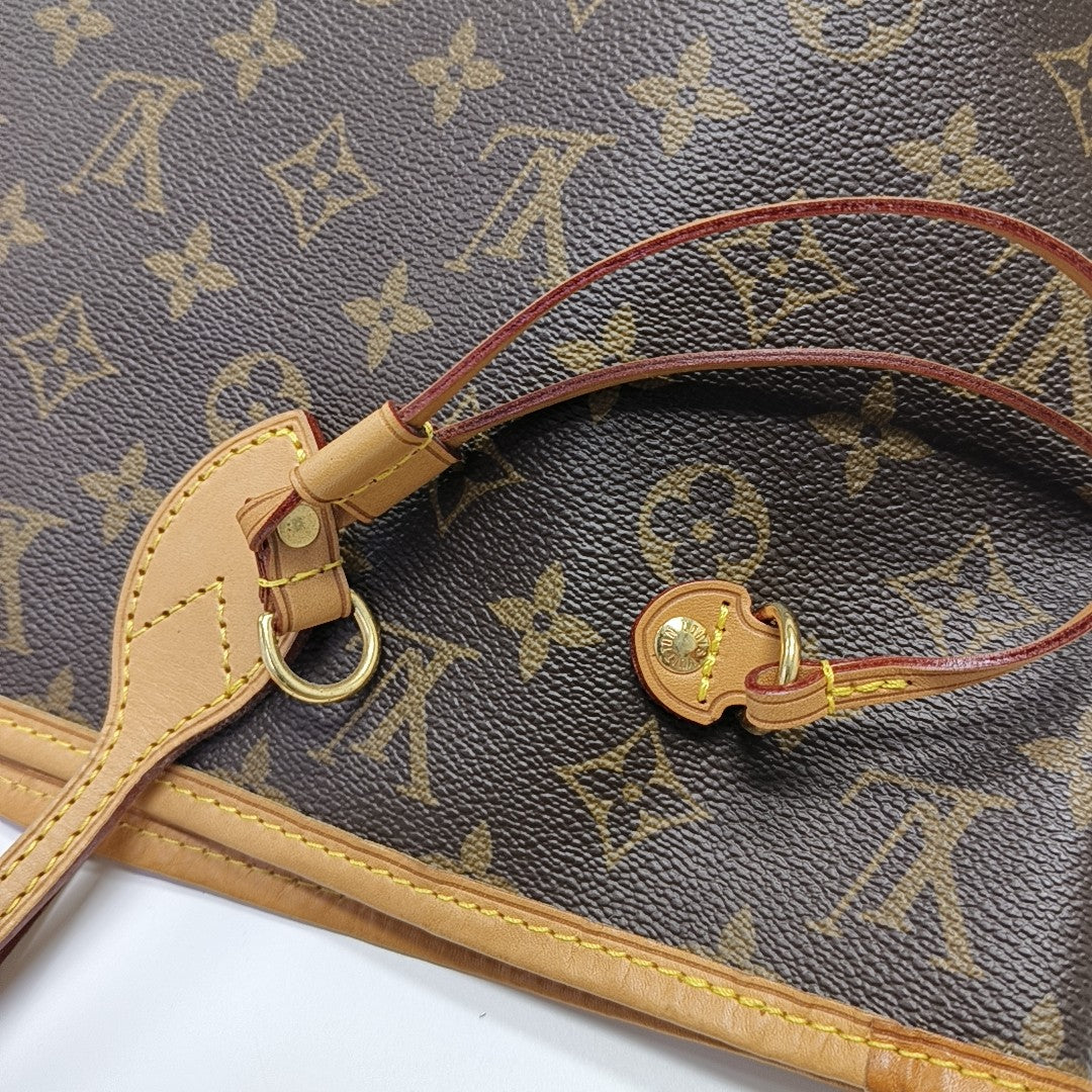 NEVERFULL MM Monogram Coated Canvas Brown