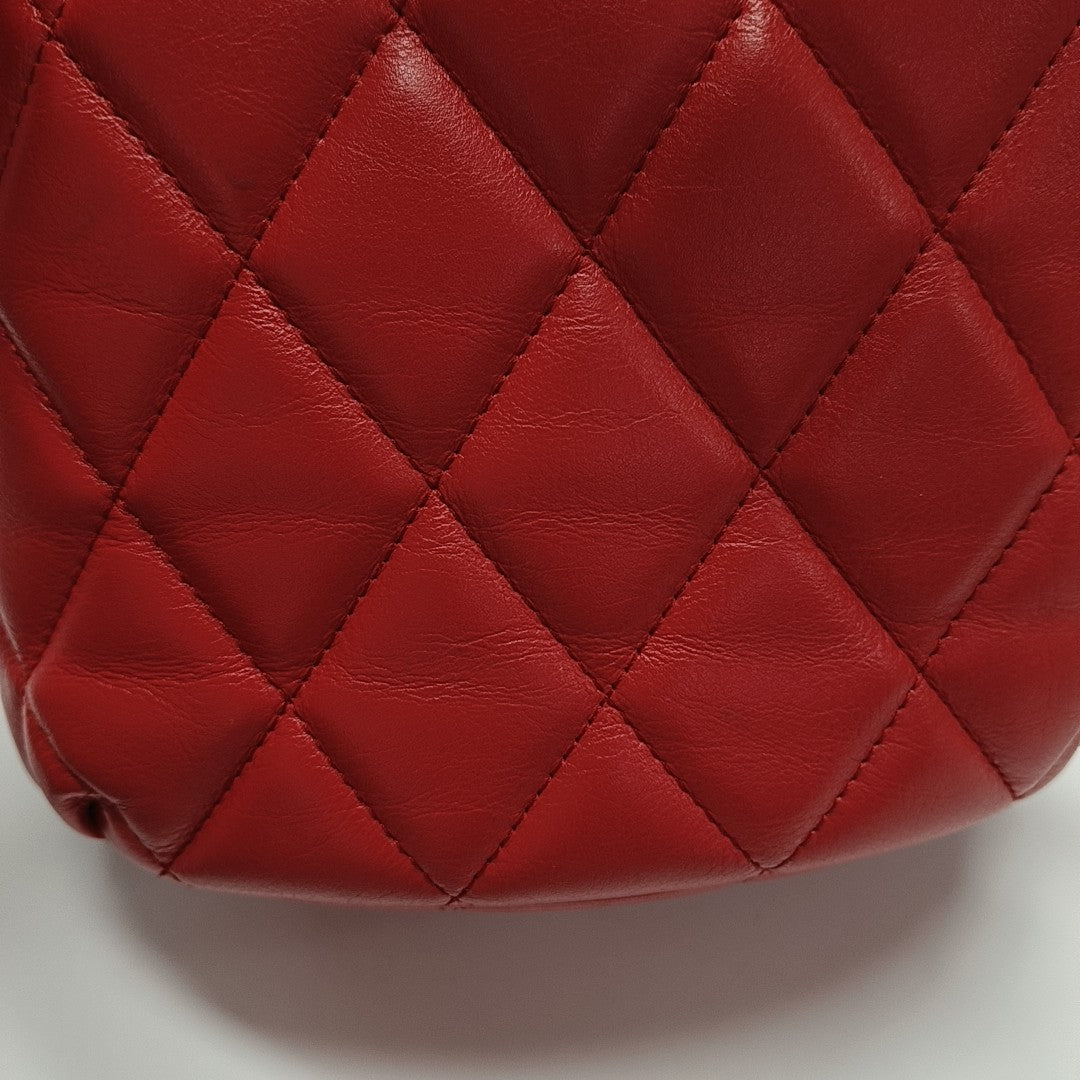 B. Quilted Calfskin Red