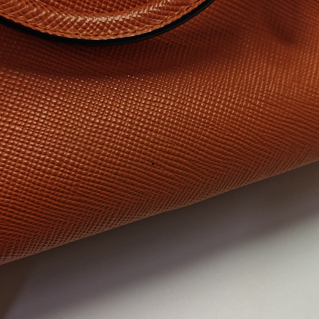 Double Large Saffiano Calfskin Orange