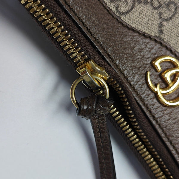 Ophidia Small Monogram Coated Canvas Brown