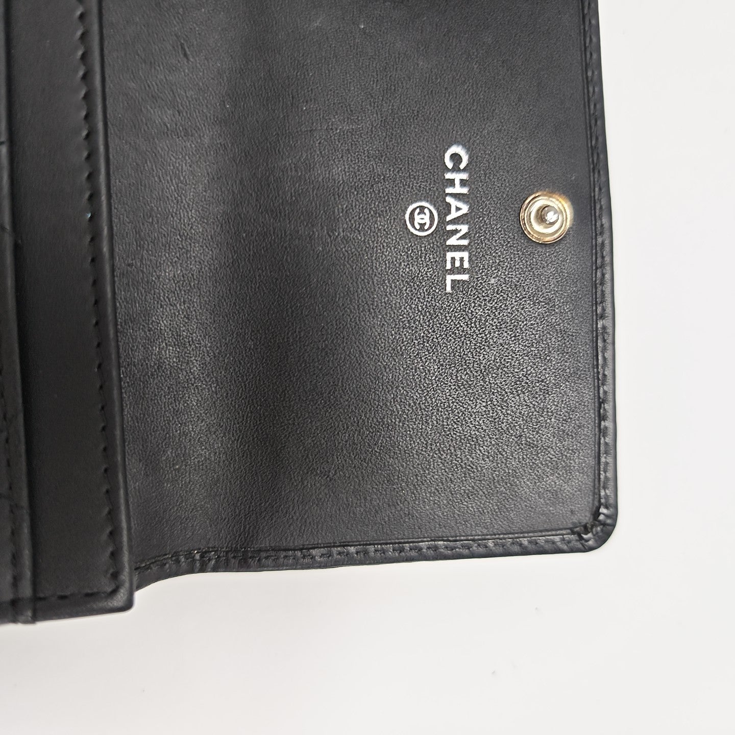 CAMBON Quilted Calfskin Black Coin Purse