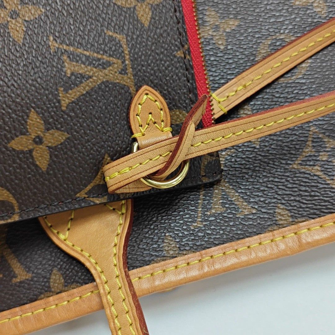 NEVERFULL MM Monogram Coated Canvas Brown