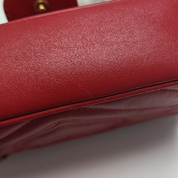 GG Marmont Mini Quilted Calfskin Red