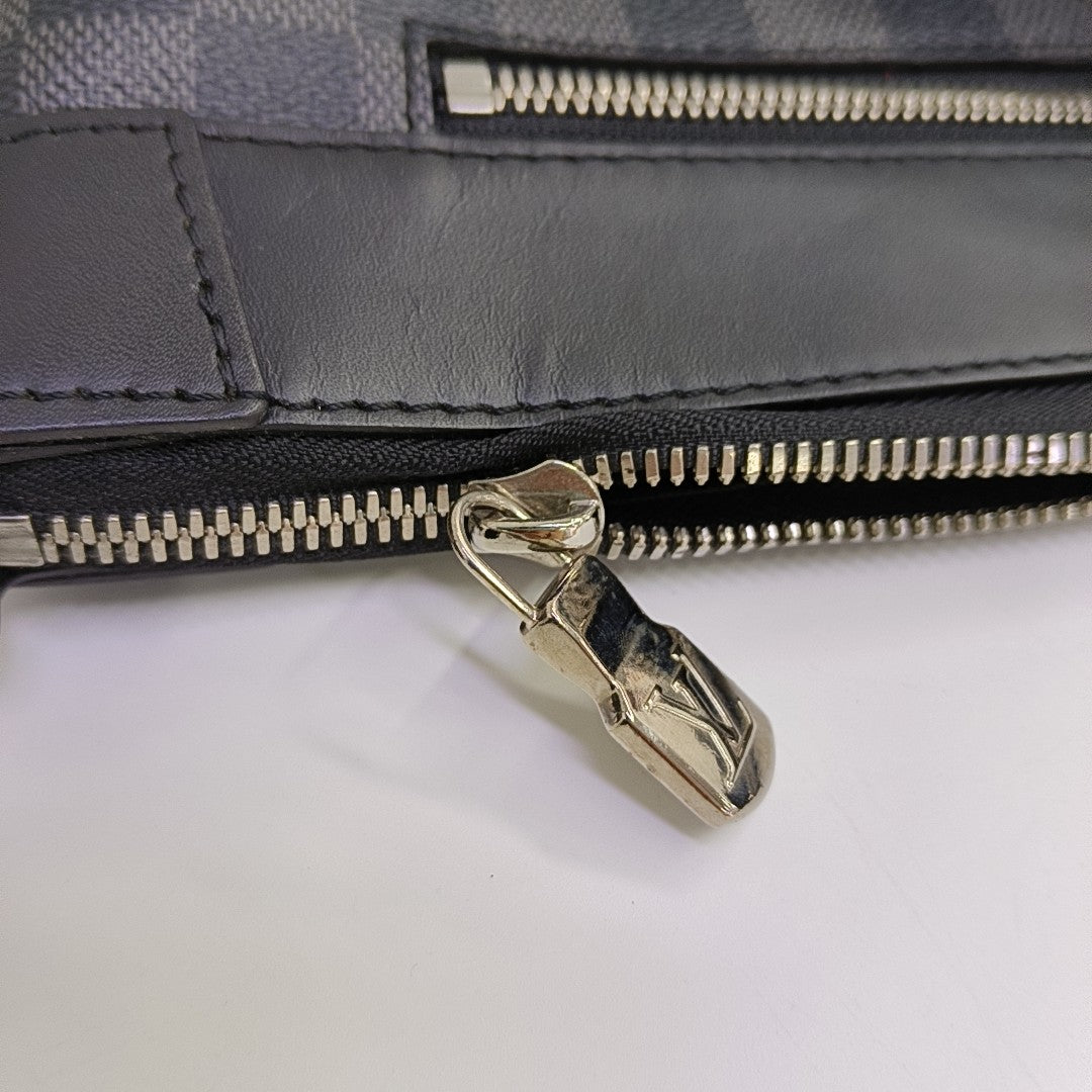 MICK Damier Graphite Coated Canvas Gray