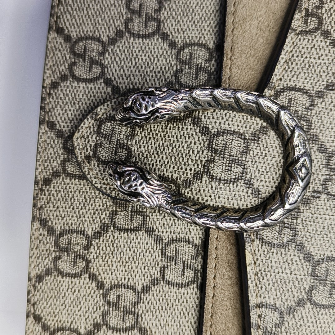 Dionysus Super Mini Monogram Coated Canvas Beige